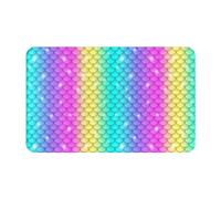 VOSERY Bathroom Rugs 30x20 - Soft Absorbent Non-Slip Bath Rugs Mat, Machine Washable Rainbow Scales2 Bath Mats Shower Rug for Bathroom