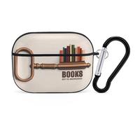 VOSERY Books Key to Knowledge Compatible with Airpods Pro Case - Cute Case Compatible with Airpods Pro 2 Case, PC Case Compatible with Airpods Pro 2nd Generation Case with Keychain
