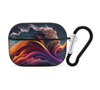 VOSERY Colorful Abstract Wave Motion Compatible with Airpods Pro Case - Cute Case Compatible with Airpods Pro 2 Case, PC Case Compatible with Airpods Pro 2nd Generation Case with Keychain
