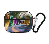 VOSERY Colorful Tire Tunnel Park Compatible with Airpods Pro Case - Cute Case Compatible with Airpods Pro 2 Case, PC Case Compatible with Airpods Pro 2nd Generation Case with Keychain