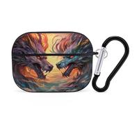 VOSERY Colorful Wave Dragon Head Compatible with Airpods Pro Case - Cute Case Compatible with Airpods Pro 2 Case, PC Case Compatible with Airpods Pro 2nd Generation Case with Keychain