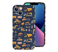 Vosery Compatible with iPhone 13 Case Rugged Slim 6.1 Inch - Pc Hard Shell Digger Roadblock Dozer Print Cover Compatible with iPhone 13 Phone Case for Women Men, Anti-Scratch Shockproof
