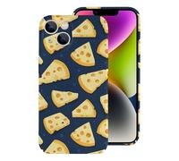 Vosery Compatible with iPhone 14 Case Rugged Slim 6.1 Inch - Pc Bright Cheese Print Cover Compatible with iPhone 14 Phone Case for Women Men, Anti-Scratch Shockproof