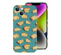 Vosery Compatible with iPhone 14 Case Rugged Slim 6.1 Inch - Pc Cartoon Cheese Print Cover Compatible with iPhone 14 Phone Case for Women Men, Anti-Scratch Shockproof