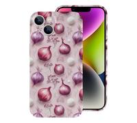 Vosery Compatible with iPhone 14 Case Rugged Slim 6.1 Inch - Pc Flower Onion Print Cover Compatible with iPhone 14 Phone Case for Women Men, Anti-Scratch Shockproof