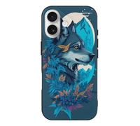 VOSERY Compatible with iPhone 17 Case Slim Rugged 6.3 Inch - TPU Blue Iceberg Leaf Wolf Pattern Cover Compatible with iPhone 17 Phone Case Thin for Women Men, Anti-Scratch Shockproof