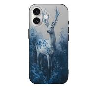 VOSERY Compatible with iPhone 17 Case Slim Rugged 6.3 Inch - TPU Majestic Blue Flower Deer Pattern Cover Compatible with iPhone 17 Phone Case Thin for Women Men, Anti-Scratch Shockproof