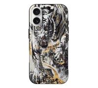 VOSERY Compatible with iPhone 17 Case Slim Rugged 6.3 Inch - TPU White Tiger Fierce Dynamic Art Pattern Cover Compatible with iPhone 17 Phone Case Thin for Women Men, Anti-Scratch Shockproof