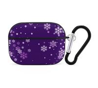 VOSERY Crystal Purple Snowflake Compatible with Airpods Pro Case - Cute Case Compatible with Airpods Pro 2 Case, PC Case Compatible with Airpods Pro 2nd Generation Case with Keychain