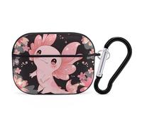 VOSERY Cute Axolotl Flower Blossoms A Compatible with Airpods Pro Case - Cute Case Compatible with Airpods Pro 2 Case, PC Case Compatible with Airpods Pro 2nd Generation Case with Keychain