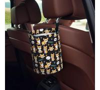 VOSERY Cute Dogs Corgi Car Trash Can, Mini Car Trash Bin, Car Garbage Can for Car Decor, Funny Car Accessories Interior for Women Men
