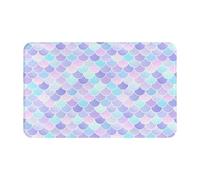 VOSERY Fish Scales Watercolor Texture Bathroom Rugs 30x20 - Soft Absorbent Non-Slip Bath Rugs Mat, Machine Washable Bath Mats Shower Rug for Bathroom