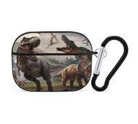 VOSERY Forest Park Dinosaur Compatible with Airpods Pro Case - Cute Case Compatible with Airpods Pro 2 Case, PC Case Compatible with Airpods Pro 2nd Generation Case with Keychain