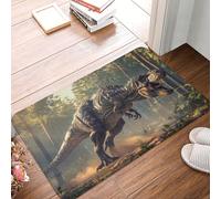 VOSERY Front Door Mat Indoor Outdoor Outside Entrance - 16 * 24in Washable Jungle Dinosaur Thin Bathroom Rugs Fit Under Door, Kitchen Rugs Mats for Floor, Bath Rugs for Bathroom
