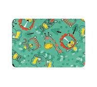 VOSERY Front Door Mat Indoor Outdoor Outside Entrance - Funny Animals in Jungle 16 * 24in Washable Thin Bathroom Rugs Fit Under Door, Kitchen Rugs Mats for Floor, Bath Rugs for Bathroom