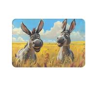 VOSERY Front Door Mat Indoor Outdoor Outside Entrance - Funny Countryside Donkey 16 * 24in Washable Thin Bathroom Rugs Fit Under Door, Kitchen Rugs Mats for Floor, Bath Rugs for Bathroom