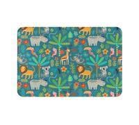 VOSERY Front Door Mat Indoor Outdoor Outside Entrance - Jungle Animals 16 * 24in Washable Thin Bathroom Rugs Fit Under Door, Kitchen Rugs Mats for Floor, Bath Rugs for Bathroom