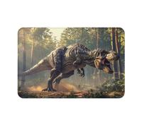 VOSERY Front Door Mat Indoor Outdoor Outside Entrance - Jungle Dinosaur 16 * 24in Washable Thin Bathroom Rugs Fit Under Door, Kitchen Rugs Mats for Floor, Bath Rugs for Bathroom