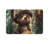 VOSERY Front Door Mat Indoor Outdoor Outside Entrance - Jungle Hat Bear 16 * 24in Washable Thin Bathroom Rugs Fit Under Door, Kitchen Rugs Mats for Floor, Bath Rugs for Bathroom