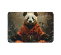 VOSERY Front Door Mat Indoor Outdoor Outside Entrance - Jungle Meditating Panda 16 * 24in Washable Thin Bathroom Rugs Fit Under Door, Kitchen Rugs Mats for Floor, Bath Rugs for Bathroom