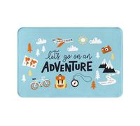 VOSERY Front Door Mat Indoor Outdoor Outside Entrance - Let's Go on an Adventure 16 * 24in Washable Thin Bathroom Rugs Fit Under Door, Kitchen Rugs Mats for Floor, Bath Rugs for Bathroom
