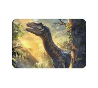 VOSERY Front Door Mat Indoor Outdoor Outside Entrance - Sunshine Jungle Dinosaur 16 * 24in Washable Thin Bathroom Rugs Fit Under Door, Kitchen Rugs Mats for Floor, Bath Rugs for Bathroom