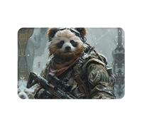 VOSERY Front Door Mat Indoor Outdoor Outside Entrance - Surreal Panda Warrior 16 * 24in Washable Thin Bathroom Rugs Fit Under Door, Kitchen Rugs Mats for Floor, Bath Rugs for Bathroom