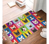 VOSERY Front Door Mat Indoor Outside Entrance - French Bulldog Front Door Mat Easy Clean 16x24in, All-Season Doormat Outdoor Entrance Patio Rug