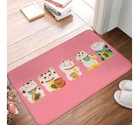VOSERY Front Door Mat Indoor Outside Entrance - Lucky Cat,Cute Cat Front Door Mat Easy Clean 16x24in, All-Season Doormat Outdoor Entrance Patio Rug
