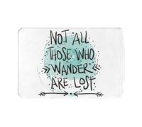 VOSERY Front Door Mat Indoor Outside Entrance - Not All Who Wander are Lost1 Front Door Mat Easy Clean 16x24 Inches, All-Season Doormat Outdoor Entrance Patio Rug