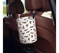 VOSERY German Shepherd Dog Cheerful Car Trash Can, Mini Car Trash Bin, Car Garbage Can for Car Decor, Funny Car Accessories Interior for Women Men