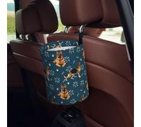 VOSERY German Shepherd Dog Footprint Car Trash Can, Mini Car Trash Bin, Car Garbage Can for Car Decor, Funny Car Accessories Interior for Women Men