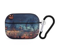 VOSERY Halloween Pumpkin Amusement Park Compatible with Airpods Pro Case - Cute Case Compatible with Airpods Pro 2 Case, PC Case Compatible with Airpods Pro 2nd Generation Case with Keychain