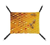 VOSERY Hanging Cat Hammock Bed - Adjustable Bees On Hive Honeycomb Swing for Dog Ferret Rabbits Small Animals Pet for Cat Accessories with Hooks