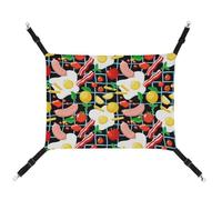 VOSERY Hanging Cat Hammock Bed - Adjustable Lemon Tomato Potato Sausage Swing for Dog Ferret Rabbits Small Animals Pet for Cat Accessories with Hooks
