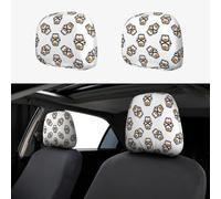 VOSERY Headrest Covers for Cars Accessories Interior for Women Men 2Pcs - Cartoon Hourglass Car Headrest Cover for Car Decor, Head Rest Cover for Car Decorations Interior