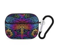 VOSERY Indian Mandalas Dragonfly Compatible with Airpods Pro Case - Cute Case Compatible with Airpods Pro 2 Case, PC Case Compatible with Airpods Pro 2nd Generation Case with Keychain