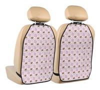VOSERY Kick Mats with Backseat Car Organizer 2 Pack - Classic Cartoon Cute Hamster Adjustable Car Seat Organizer Backseat for Back Seat Protector, Waterproof Seat Back Protector for Universal Car
