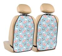 VOSERY Kick Mats with Backseat Car Organizer 2 Pack - Cute Panda Flying in the Sky Adjustable Car Seat Organizer Backseat for Back Seat Protector, Waterproof Seat Back Protector for Universal Car