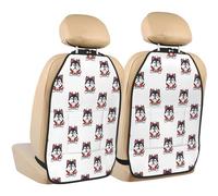 VOSERY Kick Mats with Backseat Car Organizer 2 Pack - Cute Vampire Husky Dog Funny Adjustable Car Seat Organizer Backseat for Back Seat Protector, Waterproof Seat Back Protector for Universal Car