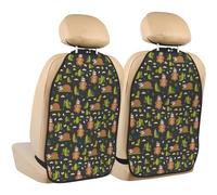 VOSERY Kick Mats with Backseat Car Organizer 2 Pack - Funny Sloths In The Forest Adjustable Car Seat Organizer Backseat for Back Seat Protector, Waterproof Seat Back Protector for Universal Car