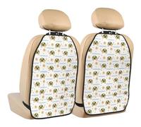 VOSERY Kick Mats with Backseat Car Organizer 2 Pack - Sea Turtle Basking in the Sun Adjustable Car Seat Organizer Backseat for Back Seat Protector, Waterproof Seat Back Protector for Universal Car