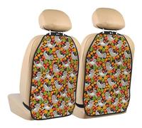 VOSERY Kick Mats with Backseat Car Organizer 2 Pack - Sloth on the Branch Adjustable Car Seat Organizer Backseat for Back Seat Protector, Waterproof Seat Back Protector for Universal Car
