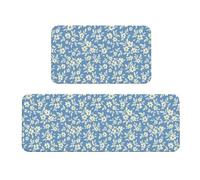 Vosery Kitchen Mats for Floor 2 Piece, Stylish Anti Fatigue Mats for Kitchen Floor, Floral Retro Style A Kitchen Rugs Non Slip Washable for Bedroom Bathroom Home Kitchen Decor