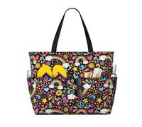VOSERY Large Beach Bags Waterproof Sandproof - Cool Style No.1001 Cute Beach Tote Bags for Women with Zipper