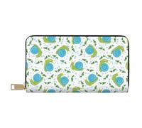 VOSERY Leather Thin Slim Wallets for Women Men - Blue Green Slug Fish Clutch Wallet for Women Men with Zipper