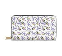 VOSERY Leather Thin Slim Wallets for Women Men - Cartoon Funny Cute Whale Monkey Clutch Wallet for Women Men with Zipper