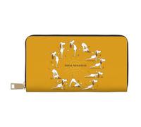 VOSERY Leather Thin Slim Wallets for Women Men - English Cocker Spaniel Doing Yoga Clutch Wallet for Women Men with Zipper