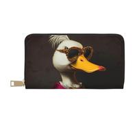 VOSERY Leather Thin Slim Wallets for Women Men - Noble Style Duck Clutch Wallet for Women Men with Zipper