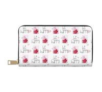 VOSERY Leather Thin Slim Wallets for Women Men - Romantic Loving Cute Pig Clutch Wallet for Women Men with Zipper